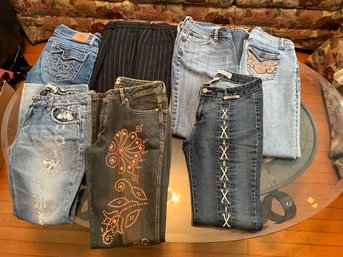 Lot Of Ladies, Vintage Jeans And Pants Size 5 6 And 7