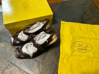 Circa Joan And David, Dark Brown Leather Strap, Sandals, Size 8, And Box With Dust Cover