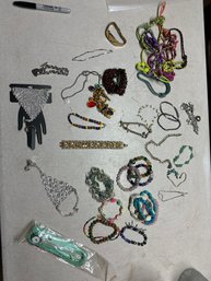 Estate Sale, Jewelry Lot Of Ladies Fashion Bracelets Anklets Watches See All Photos