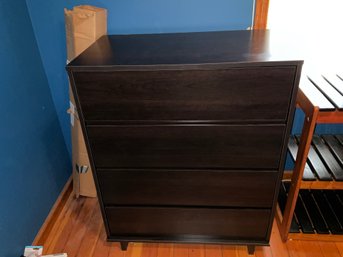 Modern Dresser 4 Drawer Dresser, Chest Of Drawers, Espresso, Dark Brown