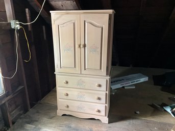 Pretty Hand Painted Solid Wood Armoire Bedroom Furniture, Great For Kids Room