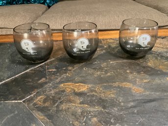 3 X Vintage New York Giants Smoked Glass 8oz Cocktail Drinking Glass NFL