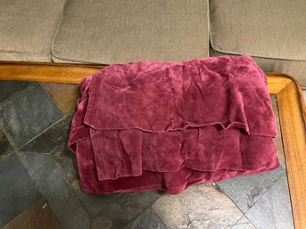 Fleece Maroon Queen Size Blanket, Layering Blanket