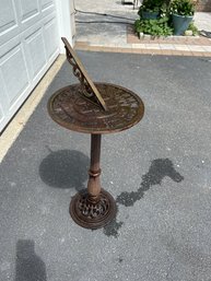 34x14 Inch Metal Outdoor Sundial Ornament  In Nice Condition Great For The Yard Or Garden