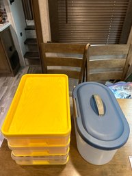 Two Plastic Storage Containers In Great Condition Can Be Used For Just About Anything 15x11x10 And 16x9x10