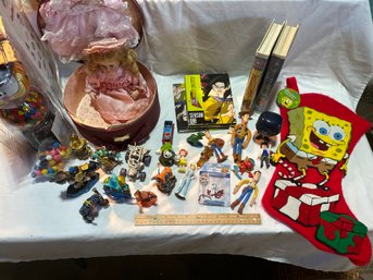 Toy Lot, Garfield Gumball Machine, Doll In Hat Case Action Figures Videos And More See All Photos