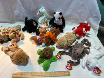 Lot Of 12 TY Original Beanie Babies All Excellent See Photos