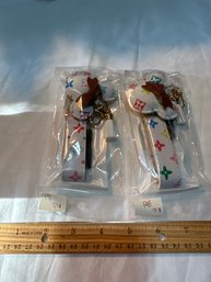 Lot Of 2 New Mickey Mouse Leather Keychain Wristlets