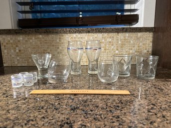 Lot Of Alcohol Logo Glasses Ggrey Goose Remy Martin, B&B Dewers, Samuel Adams