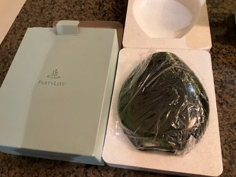 Partylite Rainforest Renewal, Artglass Vase 4 Square Honeydew Melon Votive Candles 6 Melts