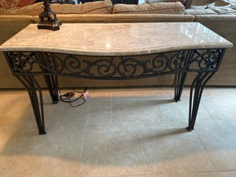 Iron And Gray Stone Sofa Console Table 50x29x21 Inch