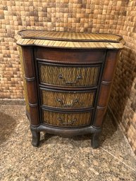 Vintage Woven Rattan And Cane Nightstand 24x27x15