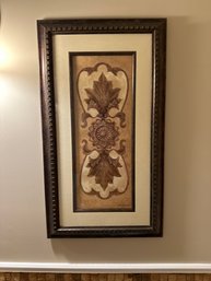 Framed Ornamental Italian Style Wall Art 16x28 Inch