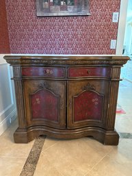 Vintage Ornate European Country Painted Buffet 44x36x18 Inch