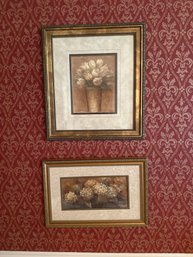 Pair Of Albena Hristova Floral Tulips And Hydrangeas Prints Framed Art Flower Wall Decor Set