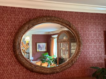 Oversized 50x38 Inch Carved Wooden Mirror