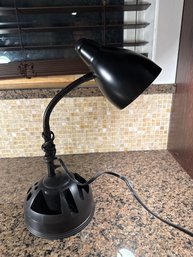 Organizer Desk Lamp With Metal Lamp Shade And Rotary Switch, Modern Design In Black, 19' High