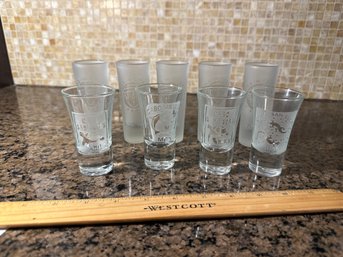 Lot Of Nine Cancun And Cabo Shot Glasses