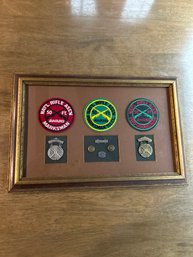 NRA Framed Patches And Medals In Excellent Condition Great If Your A Member Or  Collector. 10 X 15 Glass