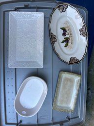 Lot Of 4 Four Small Appetizer Snack Cookie Platters Antipasto