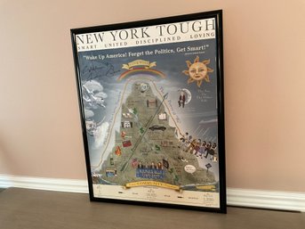 ORIGINAL New York Tough Pandemic Poster. Signed By Andrew Cuomo Framed