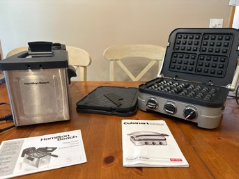 Hamilton Beach Electric Deep Fryer And Cuisinart Griddler Waffle Plates And Grill Plates Both Work And Complet