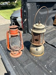 Two Vintage Lanterns One Dietz Junior Great For Decoration Or Parts