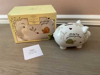 LENOX BUTTERFLY MEADOW PORCELAIN PIGGY BANK With Box