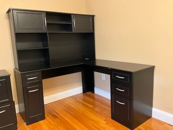 Altra Chadwick Collection L Desk With Hutch Nightingale Black