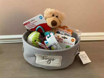 Adorable Basket Lot, Baby Toys, Teddy Bear Pacifiers Rattle Toys See Photos Baby Shower Gift Newbor