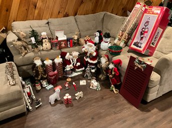 HUGE Lot Of Indoor Christmas Decor Santa Claus Snowman Really Great Lot Lenox Mr. Christmas - See All Photos