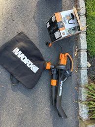 WORX 509 Corded Electric Handheld Leaf Blower Plus Universal Leaf Pro Collection System Works Great