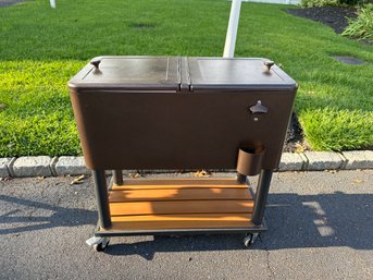 80 Qt. 4 Wheeled Hammered Copper Cooler With Bottle Opener