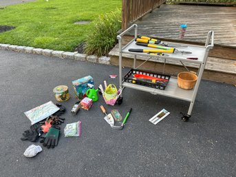 Rolling Garden Cart With Garden Tools, Pocket Hose, Topsy-turvy Planter, Gloves, Kneel Pad More See All Photos