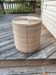 15 Inch Round Natural Wicker Plant Stand Garden Seat 18 In Tall