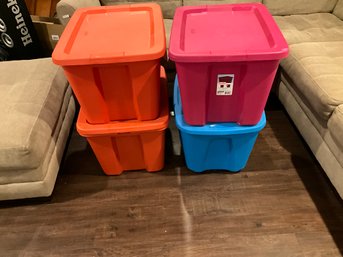 4 Storage Totes 18 Gallon Storage Bins 3 Extra Strong Sterilite 1 Ihomz