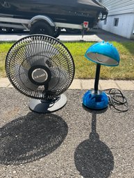 Lasko Desk Fan 16x 16 In 3 Speed Fan A Little Dusty But Works Great And An Adjustable Desk Lamp Works Great