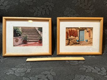 Set Of 2 J. Simonelli Signed And Framed Matted Art Photos