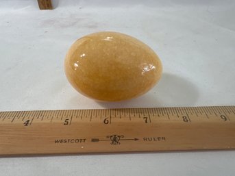 Vintage Natural Marble Polished Stone Egg Made In Mexico