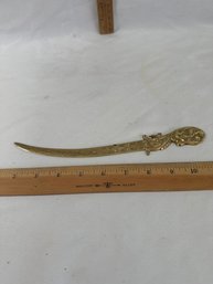 Vintage Made In India Ornate Brass Sword Letter Opener
