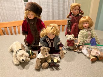 Lot Of Boyds Yesterdays Child Limited Edition Dolls With Accessories