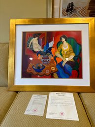 Signed Numbered 30/450 Serigraph Itzchak Tarkay Tranquility Framed And Matted