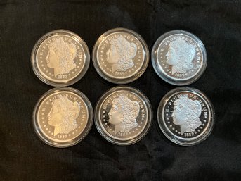Lot Of 6 Coins 1889 Morgan Silver Dollar - Copy