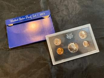1971 U.S. MINT PROOF COIN SET - 5 Coin Set With Box
