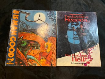 Lot 2 Vintage Heavy Metal Presents Graphoc Novels Is Man Good And The Swords Of Heaven The Flowers Of Hell