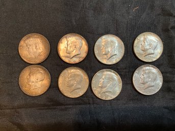 Lot Of 8 1960s Kennedy Half Dollars 3 1964 1965 19662 1967 1968
