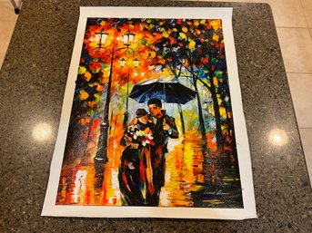 Limited Edition WARM NIGHT - Print ON CANVAS With Acrylic Touch BY LEONID AFREMOV With COA