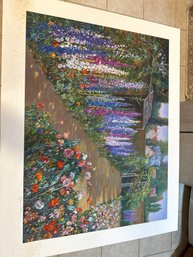 Signed Numbered Serigraph Garden Passage By Henry Plisson 25 X 33 1/2