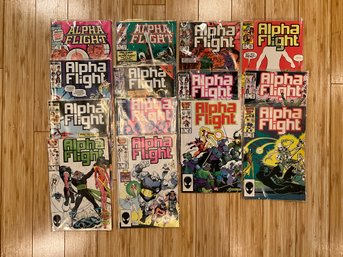 Lot Of 14 Vintage Comic Books Marvel Comics Alpha Flight