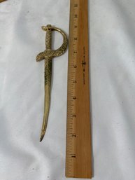Vintage Brass Made In India Sword Letter Opener